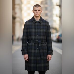 Oliver Spencer Grandpa Combe Navy and Grey - 100% Wool